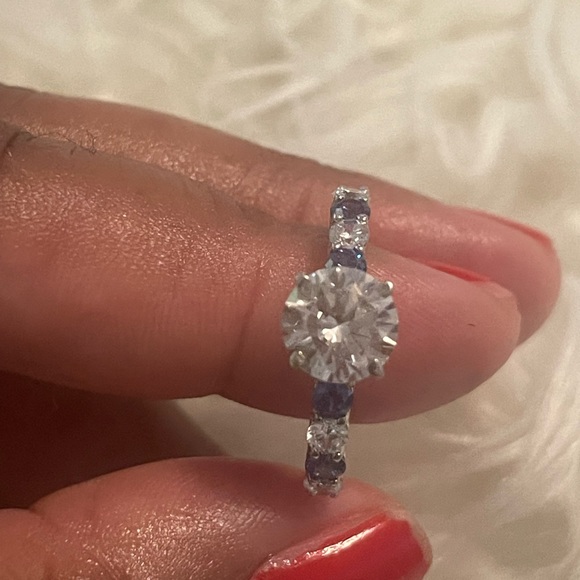 Charles Winston for BELLA Luce Tanzanite & Diamond Simulant Ring Size 9 - Picture 4 of 8